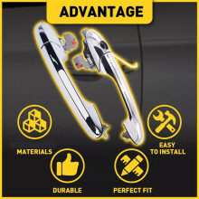 1Pair Exterior Door Handle Front Driver & Passenger Side Door Outer Hand for 500 735451696, 735451697