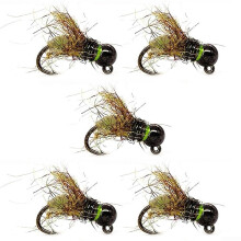 PerlenkopfNymphenFliegenköder, 5 pieces, fast sinking fly hooks for fishing enthusiasts 16 White