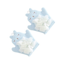 2 Pieces Wash Mitts Cute Doublesided Exfoliating Gloves for Gentle Skin Care and Bathing Fun for Newborns and Toddlers Blue