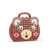 Bohrpuzzle-Bausteinset für Kinder, Kunststoff, Bärenform, DIY-Reparaturspielzeug