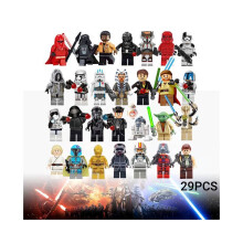 Minifigura de bloques de construcción de la serie Star Wars para niños, 29 piezas, Luke, Darth, Jedi,