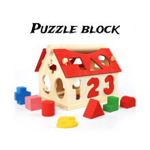 Digitales Blockbauhaus, frühes pädagogisches Holzbauspielzeug, Geschenk für Kinder