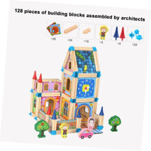128-teiliges Holzhaus-Modellbauset, Puzzle für Jungen und Mädchen, pädagogisches Bastelspielzeug