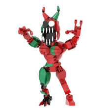 Rotes grünes Monster-Baustein-Bauset, Kinderspielzeug, Modell, Ornament, Schreibtischdekoration