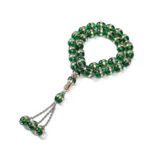 (Green) 12mm Islamic Prayer Rosary Beads Islam Muslim Prayer Beads Chain As Necklace