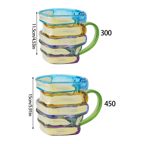 Ergonomic Handle Glass Drinking Cup Heat Resistant Coffee-300ml 2