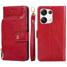 (Red)For OPPO Reno8 Pro+ 5G Zipper Bag PU + TPU Horizontal Flip Leather Phone Case