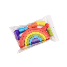 Regenbogen-Bausteinspielzeug aus Holz für Kinder – Lernspielzeug zur Farberkennung