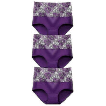 (XL, Purple) 3 Pieces High Waist Leak Proof Panties Leak Proof Underwear For Women Incontinence Urine Kbzz44