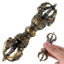Brass Pestle Vajra Dharma Craft Ornament Retro Buddhism Dorje Tibetan Decoration Phurba Home Decor Dorge Bronze Hand Crafted New Arrival