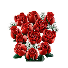 Blumenstrauß-Bauset mit roten Rosen, Bausteine für die Heimdekoration