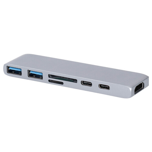 Προσαρμογέας USB C Hub 7 σε 1 Υψηλής ευκρίνειας Αναγνώστης καρτών 4K USB 3.1 Σταθμός 2