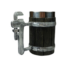 Wooden Barrels Beer Mug With Insulated-Water pipe pliers
