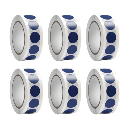 6 Rolls Red Dot Sticker Colour Coding Label Adhesive Round-Blue