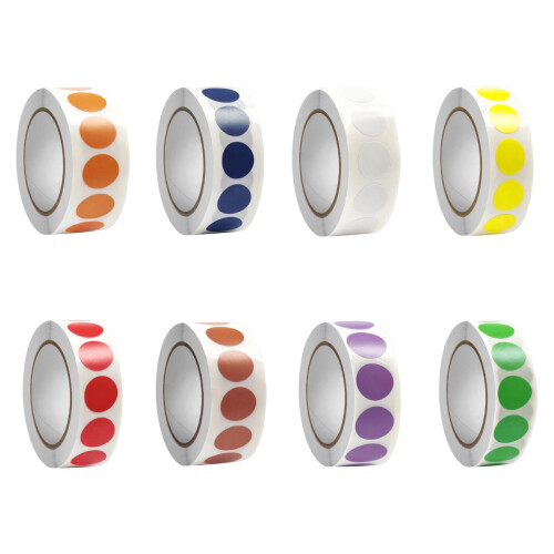 6 Rolls Red Dot Sticker Colour Coding Label Adhesive Round-Blue 1