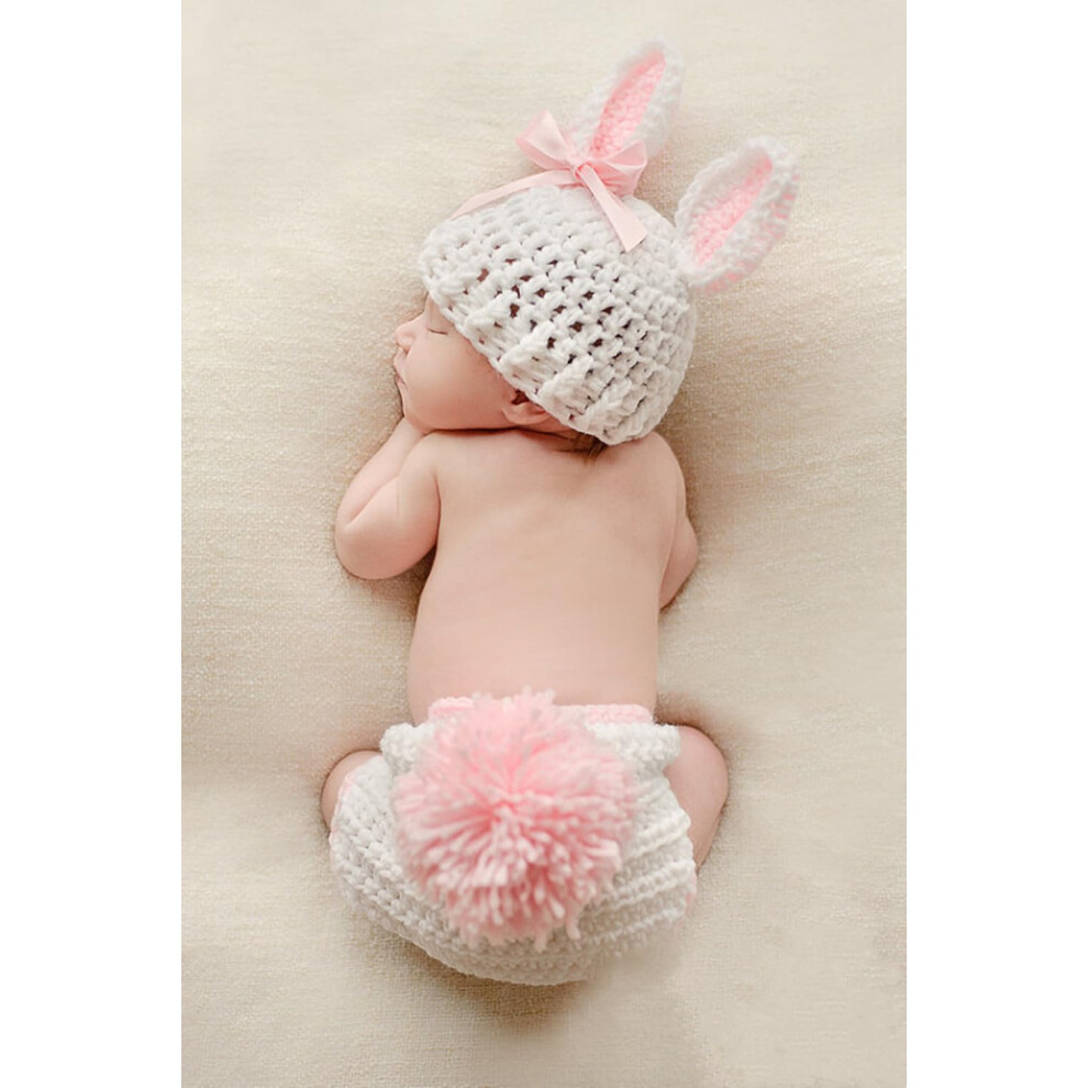 Born Photography Props Outfit Baby Photoshoot Props Cute Bunny Infant Photo Prop Hat Easter Costume Set 9426802933284