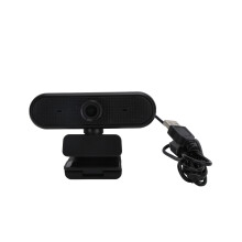 Full HD-webcam, støjreducerende mikrofon til videokonferencer, streaming og optagelse i professionel kvalitet, kompatibel med Skype/Zoom/Teams, Pl.