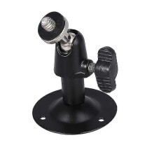 (Black) Cctv Camera Stand Wall Ceiling Metal Mount Bracket Holder & Fitting Screws