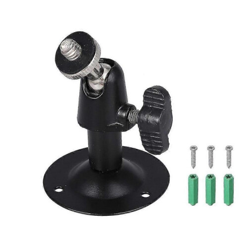 (Black) Cctv Camera Stand Wall Ceiling Metal Mount Bracket Holder & Fitting Screws 1