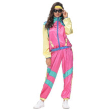 (XL, Pink) Adult 70s 80s Shell Suit Fancy Dress Costume, 80s Tracksuit acket and Trousers Set