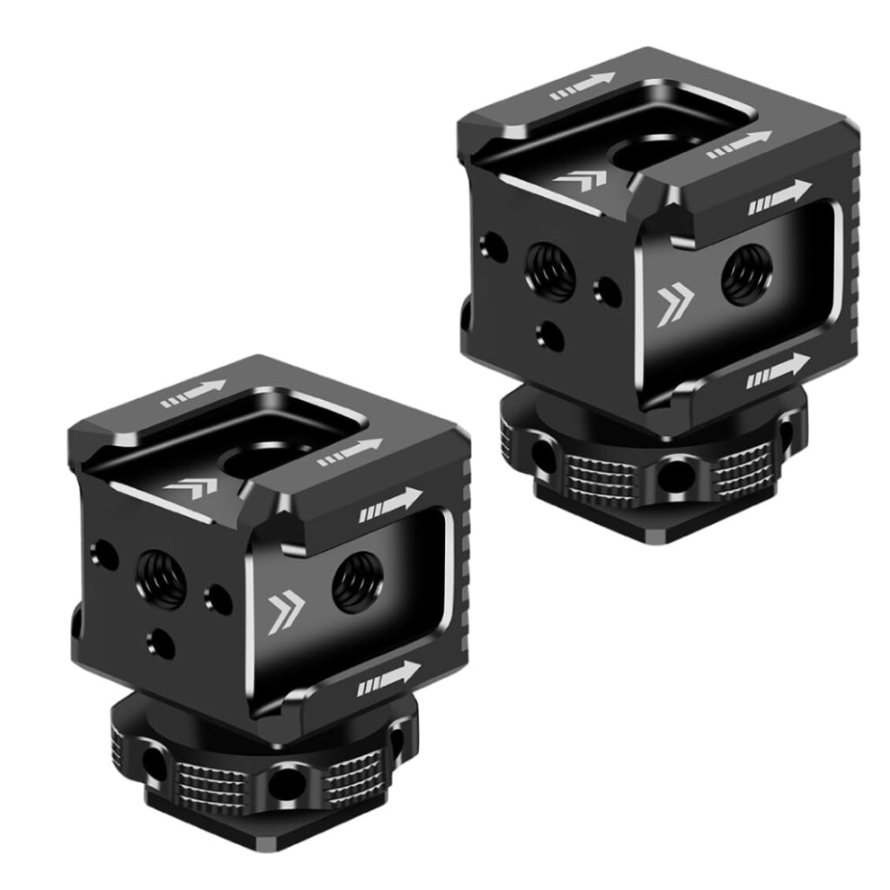 Triple Cold Shoe Mount Adapter With 1/4' Thread, Monitor Hot Shoe Extension Bracket Base (2Pcs) 9426802933529