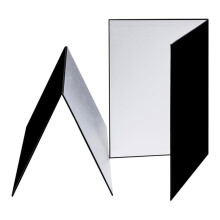 2 Pieces Light Reflectors Photography Cardboard Foldable, Multifunctional, 360 Rotation Light Diffuser Boards for Still Life, Black White Silver, A4