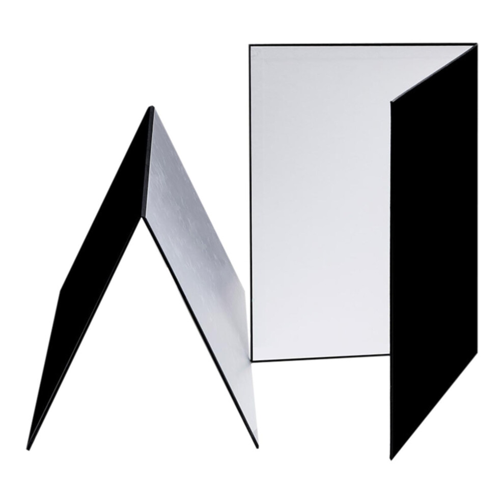 2 Pieces Reflectors Photography Cardboard Foldable, Multifunctional, 360 Rotation Diffuser Boards For Still Life, White Silver, A4 Light/Black 9365049359658
