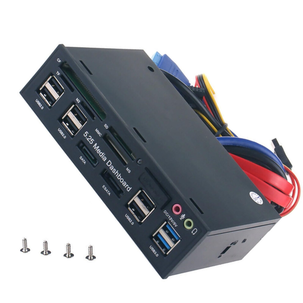 Pc Multifunctional Dashboard Media Front Panel Audio, 5.25 Inch Nternal Card Reader Pc Dashboard 9365049359146