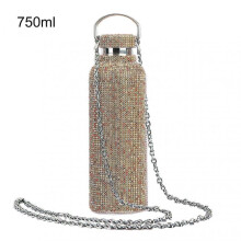(750ML, 5 Colors) 350ml/500ml/750ml Insulated Bottle Rhinestone Inlaid Thermal Insulation Stainless Steel Kids Insulated Water Cup For Travel