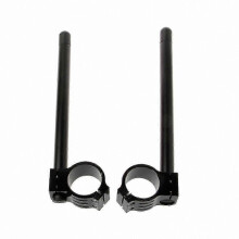 2 Stück CNC-gefräste, erhöhte Clip-On-Lenker aus Aluminium für Motorradgabeln