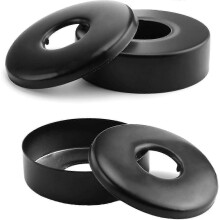 Mattschwarze Armaturenabdeckungen, 4er-Pack Edelstahlrosetten für 21-mm- und 25-mm-Rohre, Wandmontierte Duscharmatur
