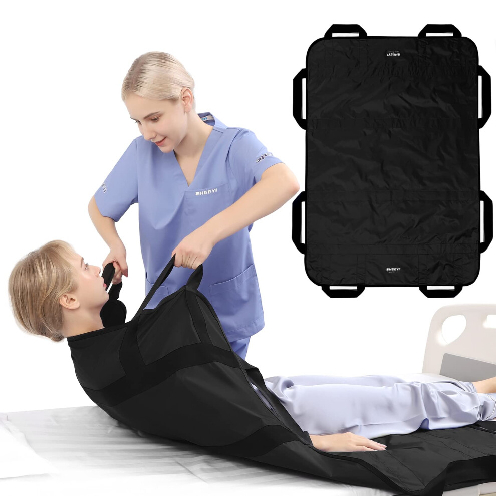 Positioning Bed Pad with Reinforced Handles 55' x 40' Patient Transfer Sheet Aid for Body Lifting
