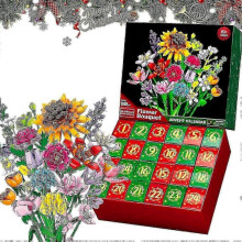 Adventskalender 2024 mit Sonnenblumenstrauß-Überraschungsbox (24 Tage)
