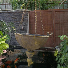 Hängende Blumenampeln, Dekoration für Garten, Hof und Flur, weiße Hängeblumentöpfe