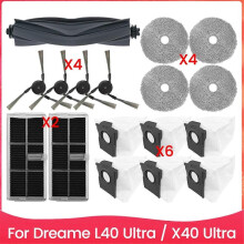 Onderdelen voor Dreame X40 Ultra/L40 Ultra/X40 Pro stofzuiger: Hoofdborstel, zijborstel, HEPA-filter, dweil, stofzak