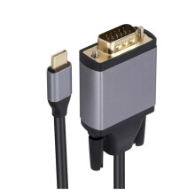 Type C to VGA Converter Adapter Cable 1080P A-dio Video USB C to VGA Fit Compatible Computer Tablet PC Projector(Grey)