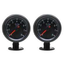 Stück 52 mm (2 Zoll) Drehzahlmesser für Autos, analog, 0-8000 U/min, schwarzes Gehäuse, für Benzinmotoren mit 1-8 Zylindern