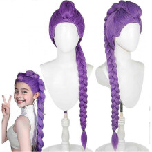 (A) Costume Wigs Cosplay for Kids, Rumi Mira Zoey Costume Wigs Purple Braids Wig Halloween Cosplay Props, Anime Cosplay Wig!ZZ39