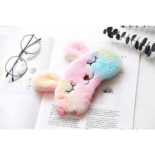 Μάσκα ύπνου Rainbow Bunny Eye Mask Μάσκα ματιών για Slee Μεταξωτό κάλυμμα ματιών ζώ 2