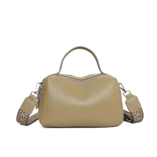 Damen Schultertasche Umhängetasche Messenger Bag Leder Handtasche mit breitem Riemen