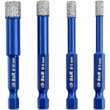 4-teiliges Diamantbohrer-Set für Keramik-, Porzellan-, Glas- und Steinfliesen (5 mm, 6 mm, 8 mm, 10 mm)
