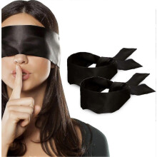 st. ögonbindel i satin, sömnmask, mjukt ögonskydd i satin, siden, sömnmask, alla hjärtans dag-present, 160 cm / 63 (2 st. svarta)