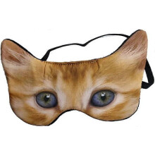 3D söt djur rolig sömnögonmask, mjuk plyschkatt ögonbindel sovmask för flygresor yoga kontor snäpplur ögonskydd ögonmask