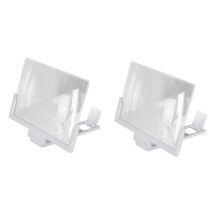 2pcs 8-14 Inches Phone Screen Magnifier 3D Video Amplifier Folding Rack for Elderly and