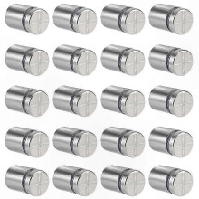 Silberne Edelstahl-Wandbefestigungs-Abstandshalter, 20er-Pack, 19 x 25 mm Werbenägel