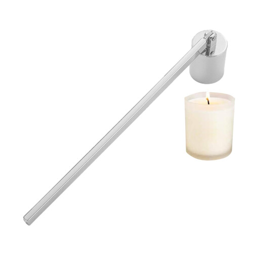 Candle Extinguisher  Stainless Steel Wick Flame Extinguisher, Silver