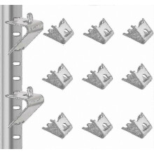 12er-Pack Gefrierschrankregalclips aus Edelstahl, 1,5 mm dicke gewerbliche Kühlschrankhalterungen, silberne Kühlregalhalterungen