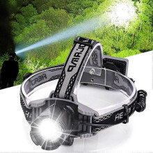 Wiederaufladbare LED-Stirnlampe, 100.000 Lumen, superhelle Stirnlampe mit 4 Modi, Zoomfunktion, digitaler Leistungsanzeige, IPX6 wasserdicht