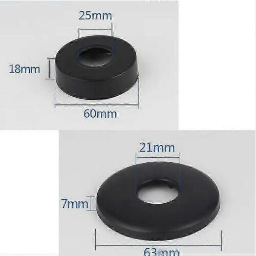 Ματ μαύρα καλύμματα βρύσης, ροζέτες από ανοξείδωτο ατσάλι σε συσκευασία 4 2