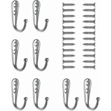 8er-Pack robuste Wandhaken für Handtücher, Metallkleiderbügel mit 24 Schrauben, Bademantelhaken-Set